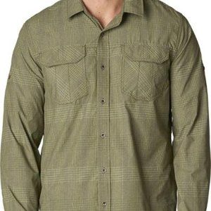 Prana Olive Green Casual Button Down Shirt